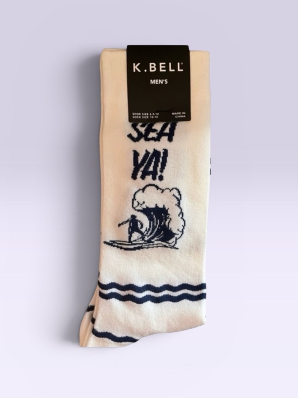 K. Bell Sea Ya White Preppy Novelty Loafer Socks NwT